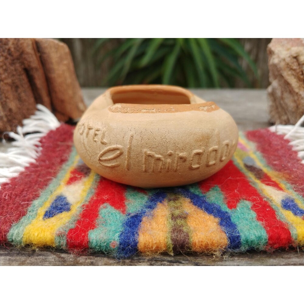 Vintage Hotel El Mirador Souvenir Terra Cotta Ashtray
